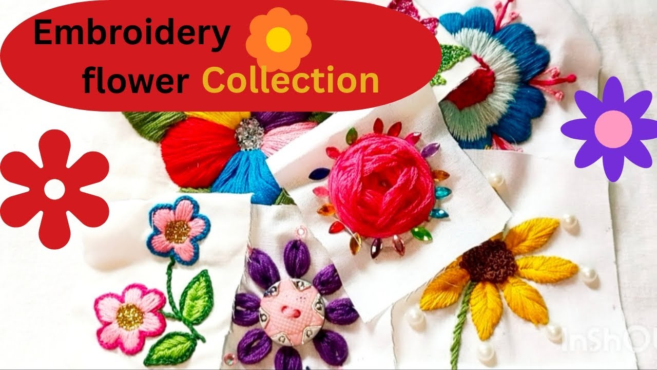Easy Flower 🌷Embroidery 🪡Collection ❤️for Beginners😍 | Hand Embroidery|Embroidery