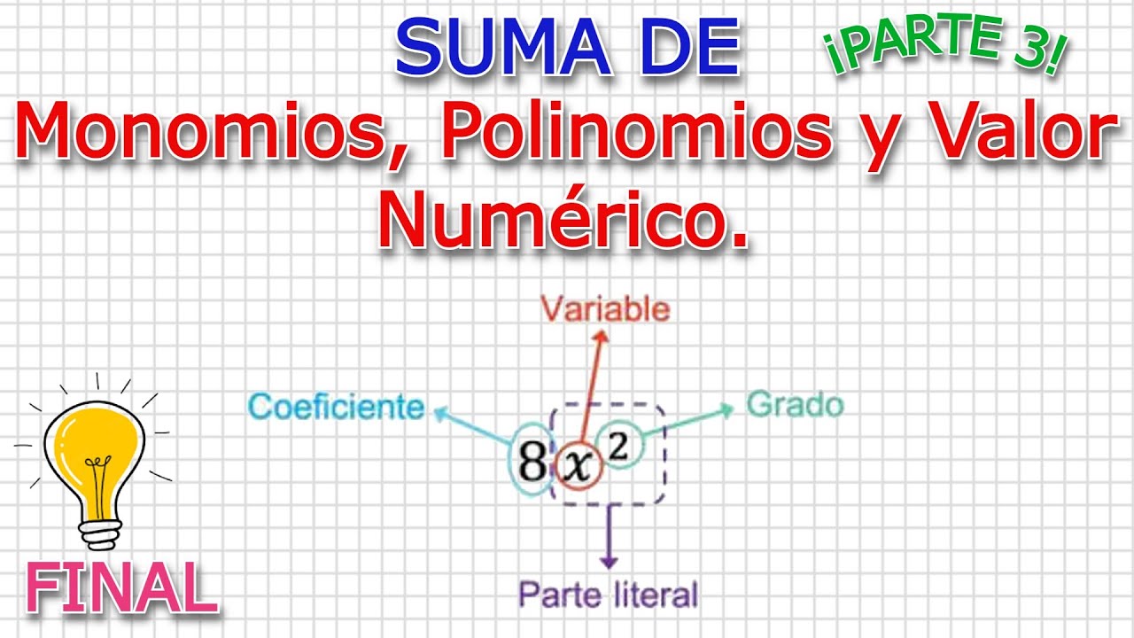 Suma De Monomios, Polinomios y Valor Numérico, ¡Parte Final!