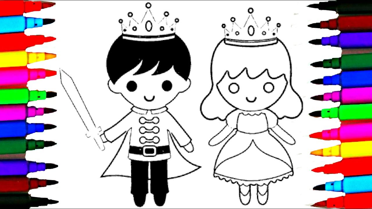 How to Draw Little King and Queen Coloring Pages l Drawing Videos for kids l Disney Brilliant