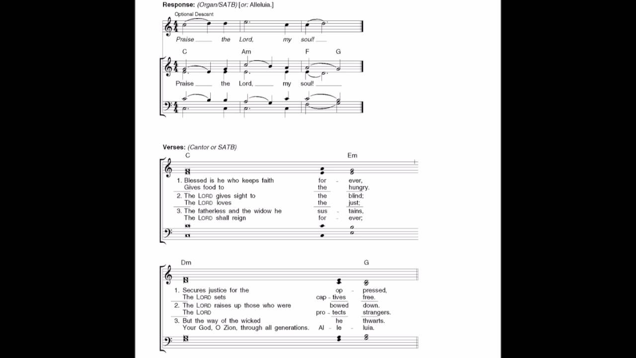RESPONSORIAL PSALM: 26th Sunday in Ordinary Time (09/25/16)