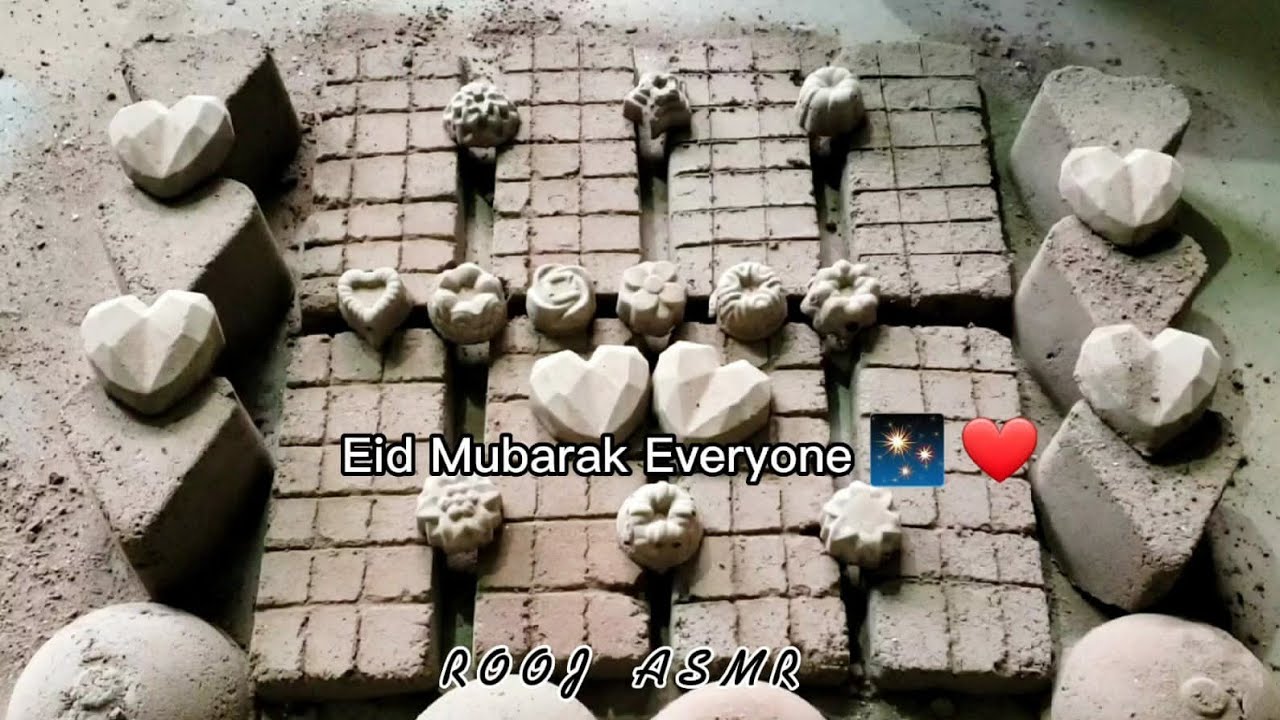 ASMR ♡ Eid Mubarak Special💐Happy 900 subs🥰Chocolate Bars🍫Hearts/Mini Shapes💕Red Dirt + Charcoal Mix🤎