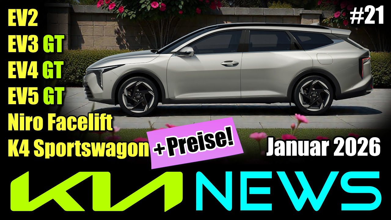 KIA NEWS Januar 2026: EV2, EV3 EV4 EV5 GT, K4 Sportswagon, Niro Facelift  Infos Daten Preise deutsch