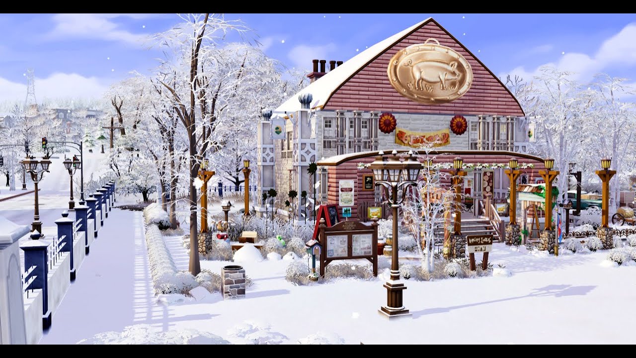 Sims 4 Speed Build / Brindleton Country Store Retail Lot (CC FREE)