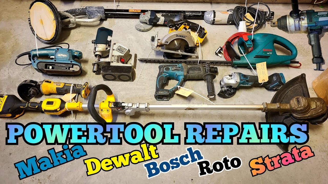 Repairing Broken Power Tools for customers. Real tools with Real faults Makita Bosch Strata  Dewalt