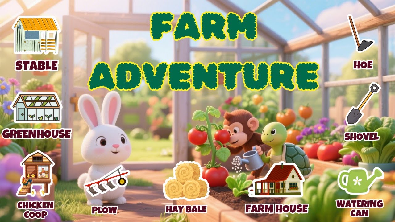 Farm Vocabulary | Farm Adventure with Bunnybun!