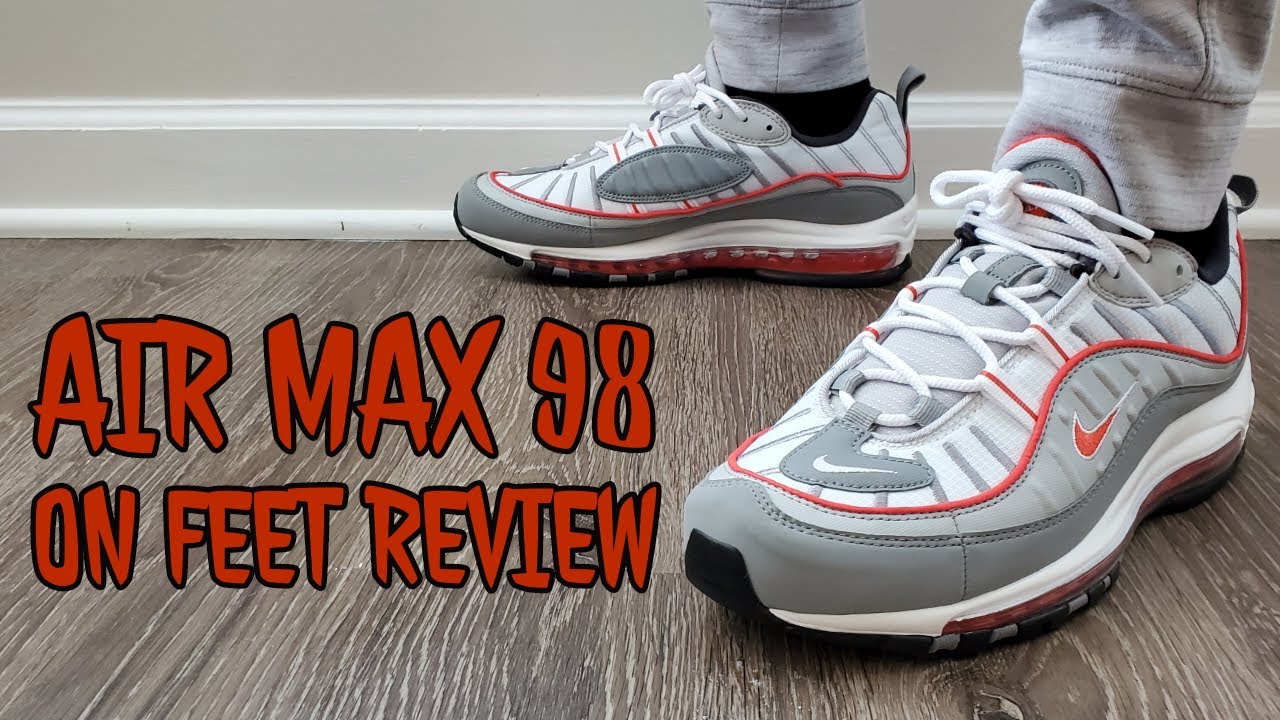Nike Air Max 98 “Particle Grey / Track Red” On Feet Review (CI3693 001)