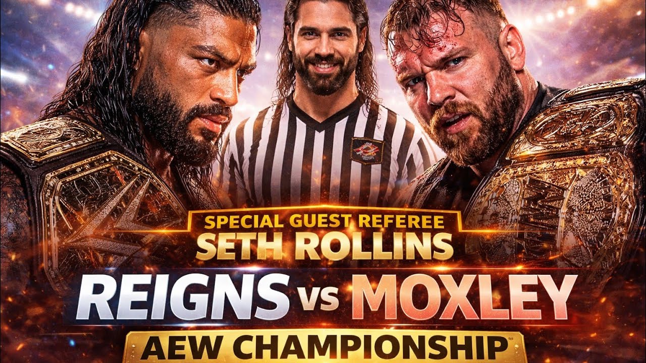 AEW Championship Dream Match – Jon Moxley vs Roman Reigns Special Referee Seth 'FREAKING' Rollins 