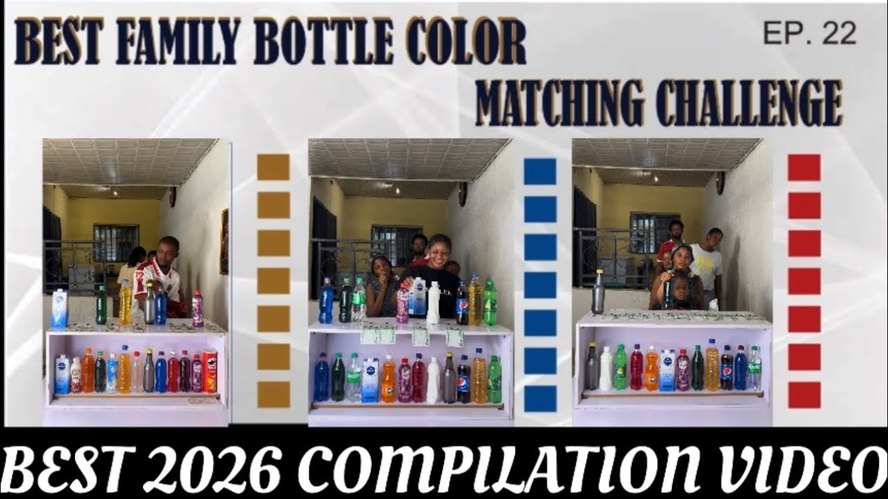 THE THE BEST INTERESTING & VERY ENTERTAINING TWELVE 12  BOTTLE COLOR CHALLENGE - FAMILY GAME SHOW 