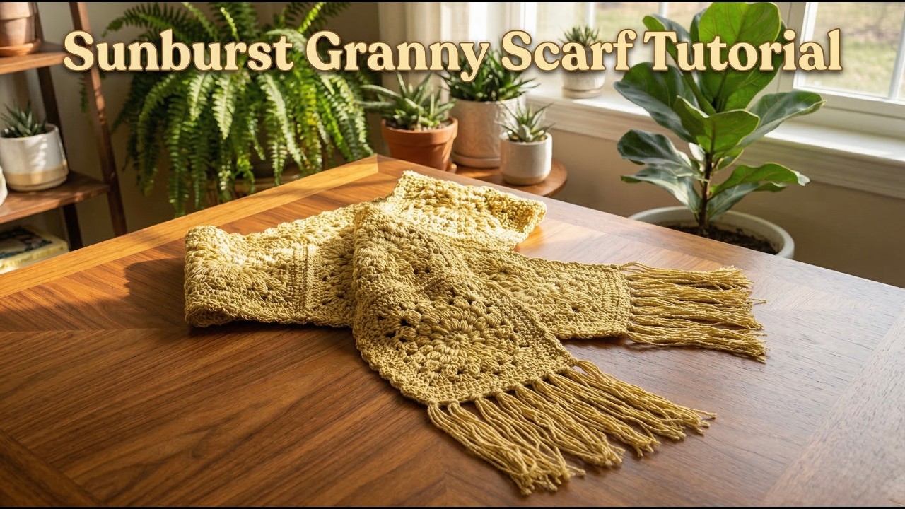 Sunburst Granny Scarf Crochet Tutorial