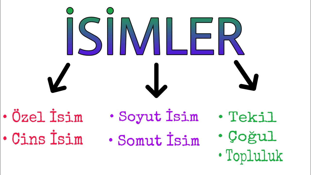 İSİMLER (ÖZEL-CİNS / SOYUT-SOMUT / TEKİL-ÇOĞUL-TOPLULUK)