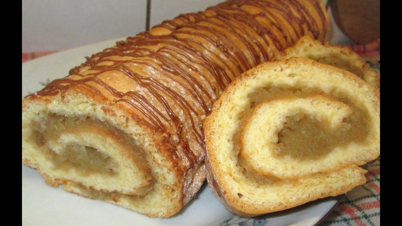 Rolada biszkoptowa z jabłkami-delikatna, szybka i pyszna (pieczona razem z jabłkami) HIT