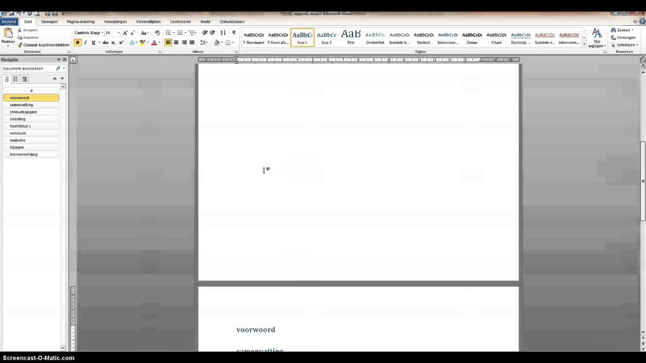 Rapporten en verslagen in Word