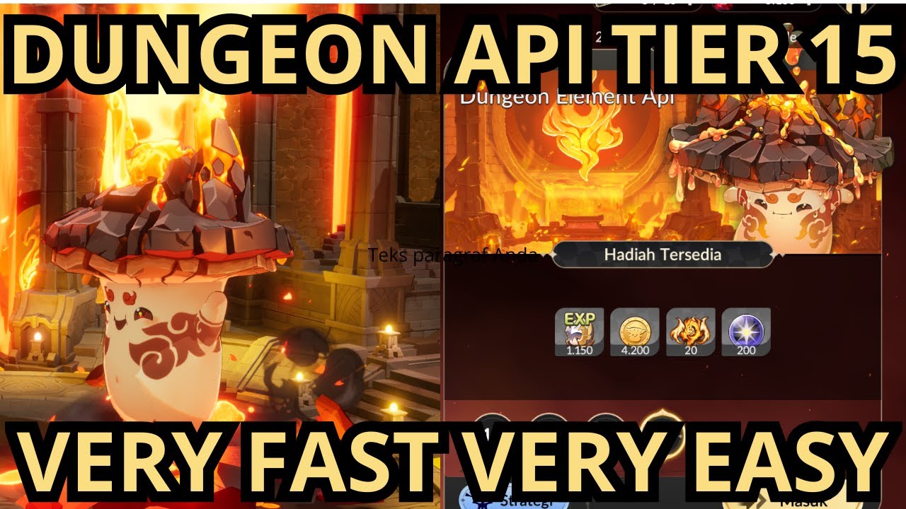 DUNGEON API TIER 15 VERY FAST VERY EASY STRATEGY LINE UP