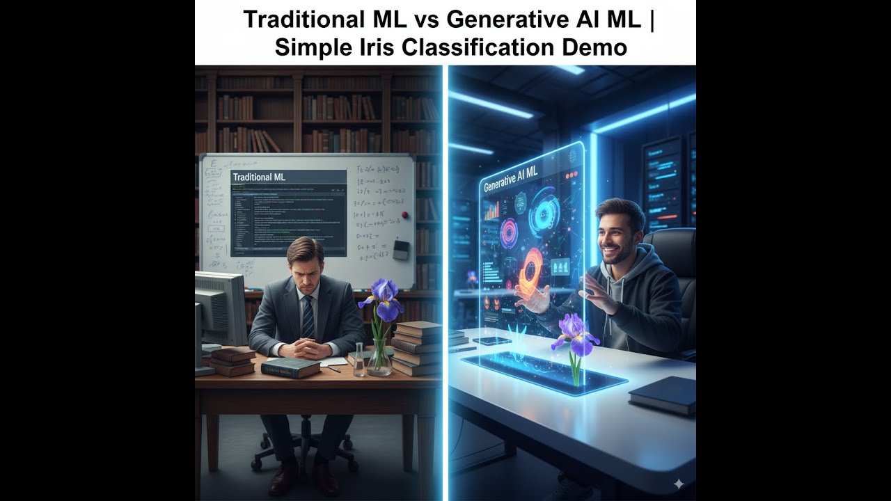 Traditional ML vs Generative AI ML | Simple Iris Classification Demo