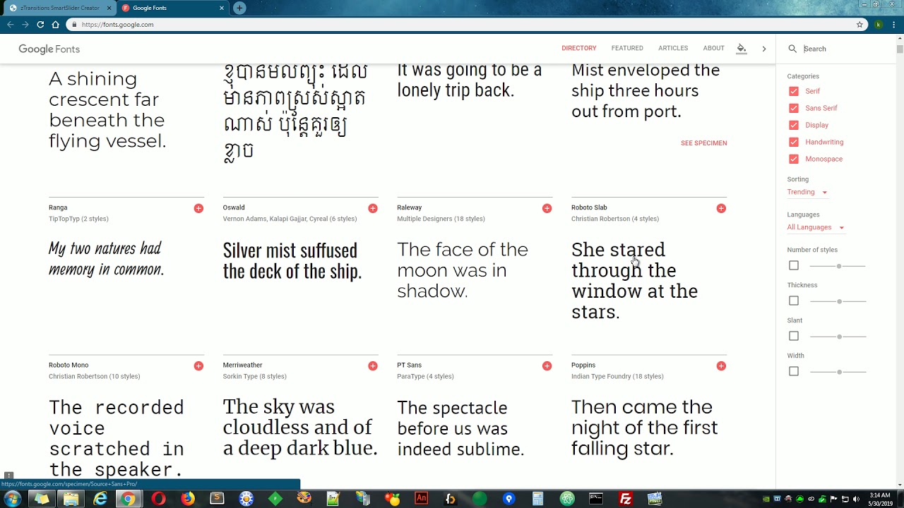 Applying Google Fonts to text overlays in zTransitions