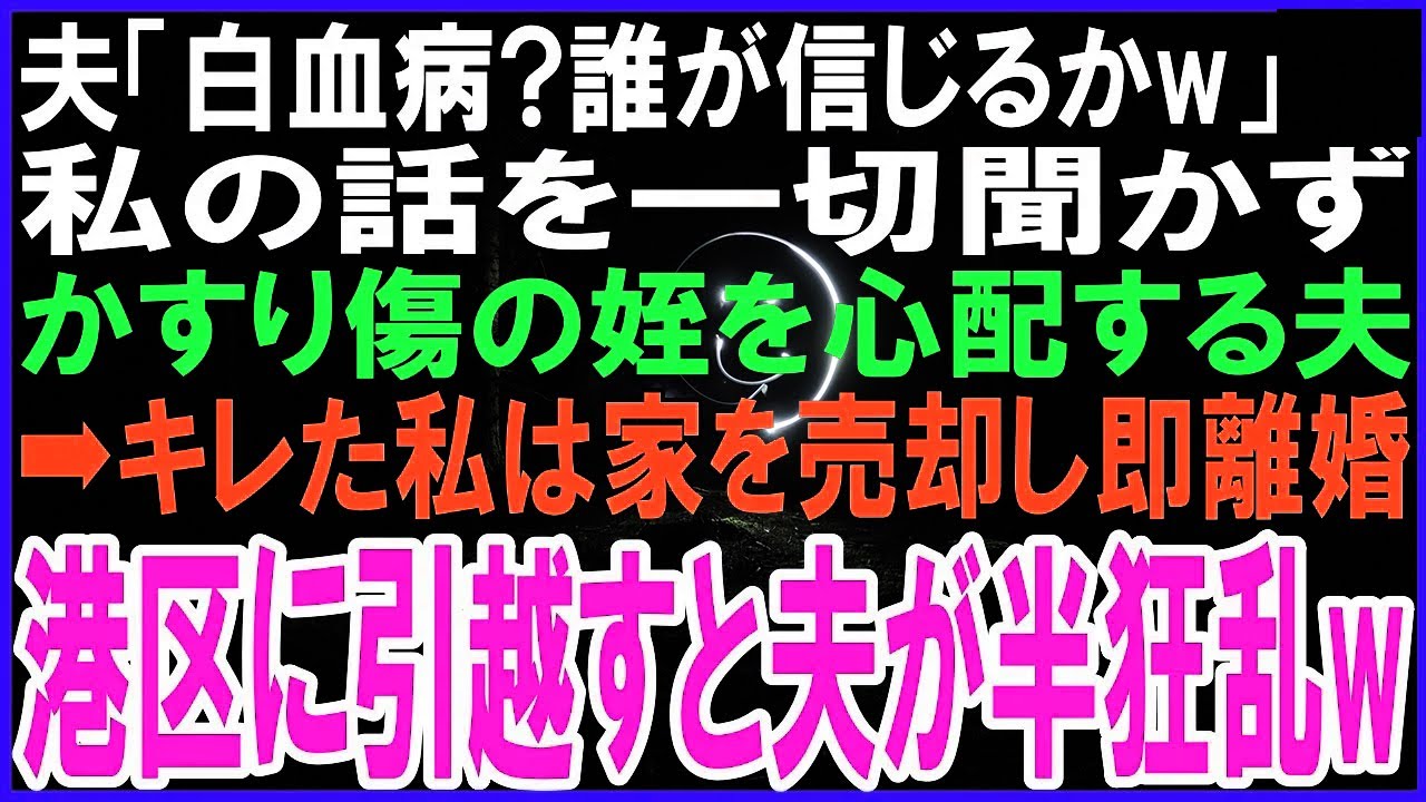 夫「白血病？誰が信じるかw」私の診断結果を一切聞かず、かすり傷の姪の見舞いに行く夫➡キレた私は家を売却し即離婚。田舎から東京の港区タワマンに移住すると夫が狂いだし