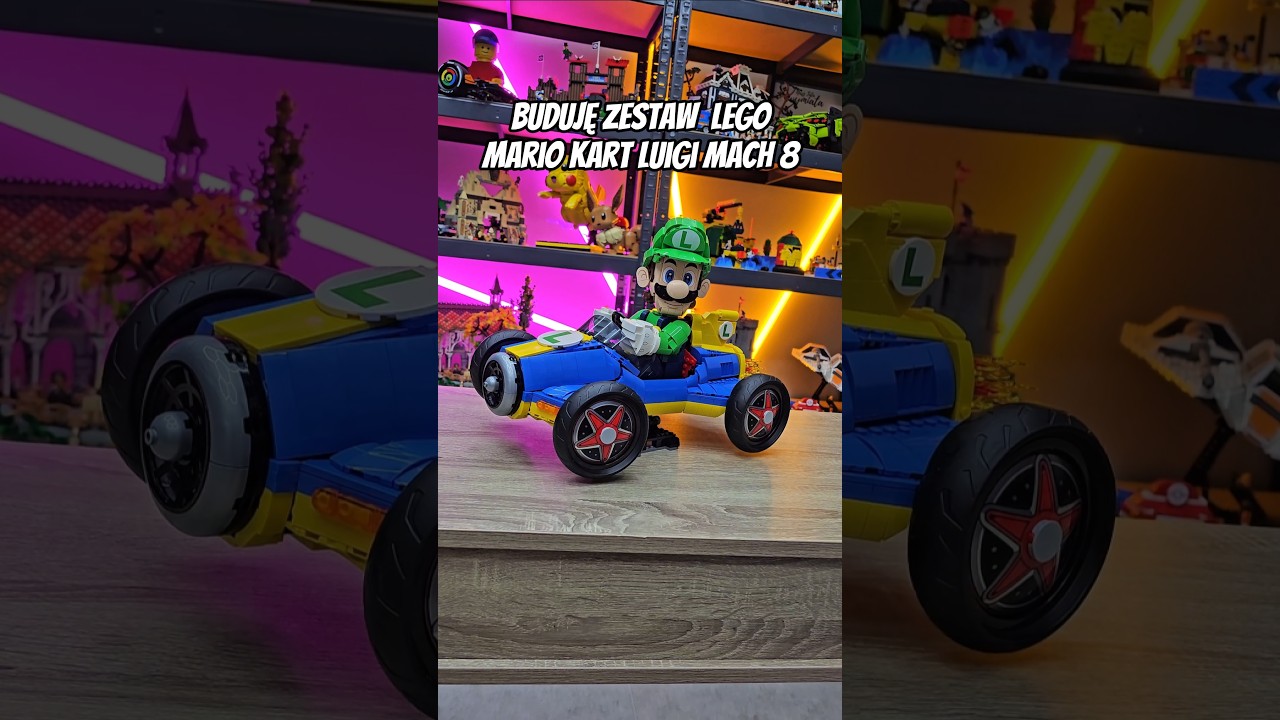 Proces budowy zestawu LEGO Mario Kart Luigi Mach 8