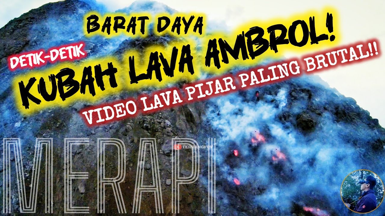 BRUTAL!! NGERI BANGET! GUGURAN LAVA PIJAR MEMBARA BARAT DAYA MERAPI TEREKAM KAMERA DRONE DARI DEKAT!