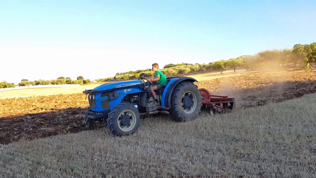Aratura 2k17 con Landini rex80gt e aratro a dischi Verdegiglio