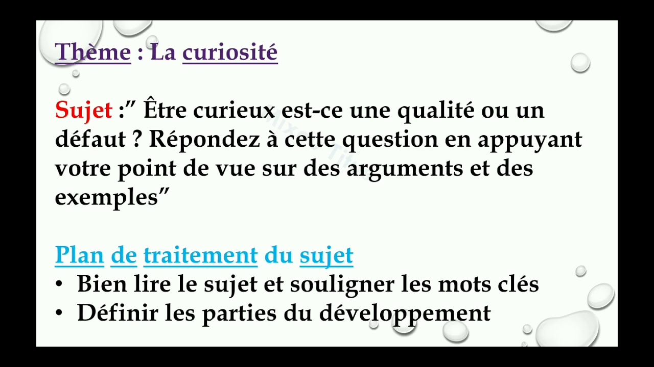 La Curiosité /واش  انت فضولي؟ 1ere bac / bac libre