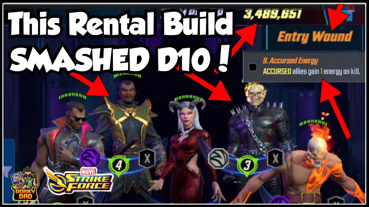 SUPERNATURAL Rental Build Wrecked D10! | MSF | Marvel Strike Force