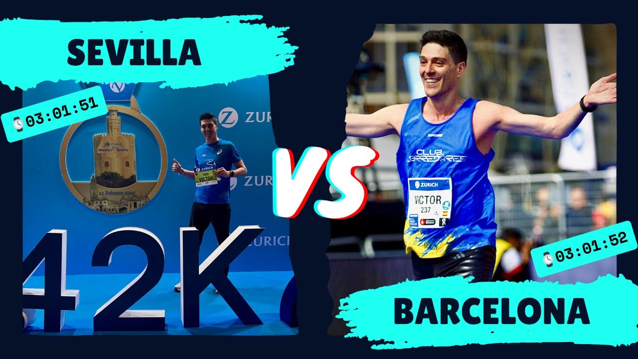MARATÓN SEVILLA 2025 vs MARATÓN BARCELONA 2025: Análisis a fondo: Mismo tiempo pero hay diferencias?
