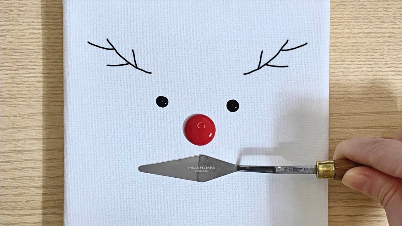 Snow ball | Easy Acrylic painting for beginners | Falling asleep