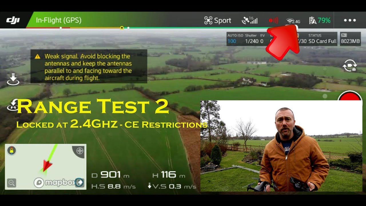 DJi Mavic Air: 2.4G Long Range Test - with CE European signal restriction