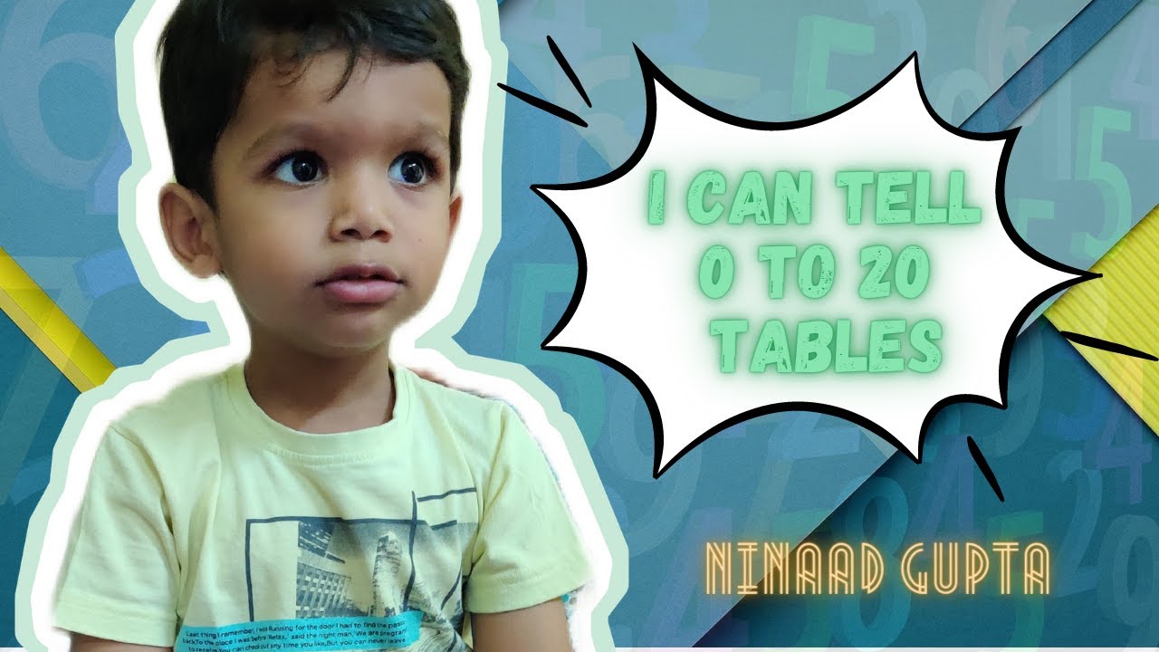 Multiplication tables from 0 to 20 || Recalled by 3 year old kid
