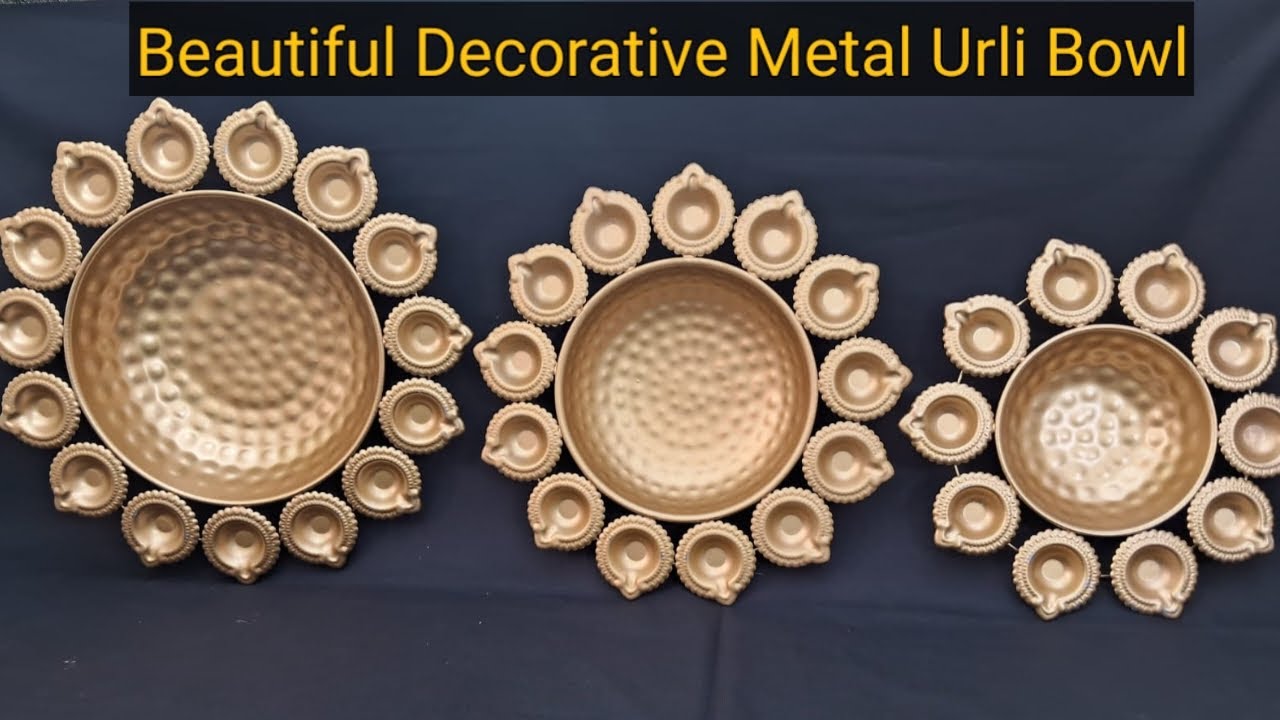 Festive Collection Metal Flower Pot Bowl Urli for Home Decor  #homedecor #decoration #home #diwali