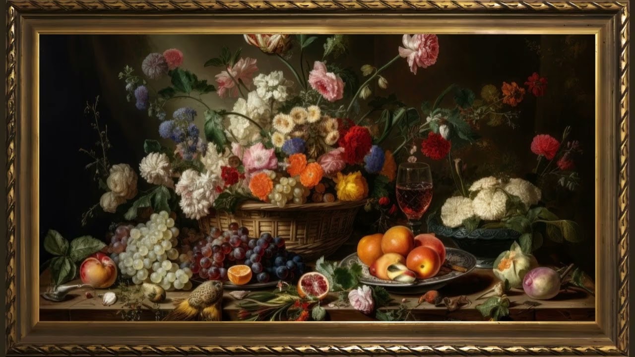 FLOWER HARBEST | FRAMED TV ART WALLPAPER SCREENSAVER BACKGROUND | 2 HRS