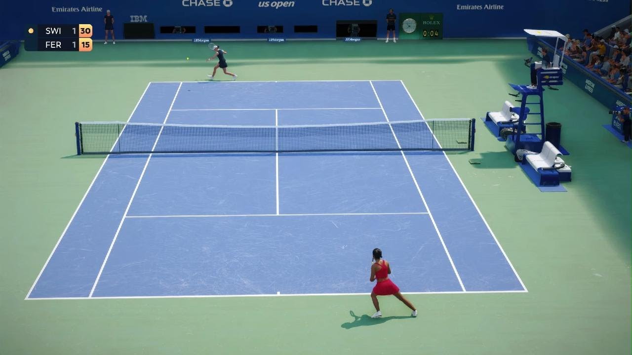 TopSpin 2K25 fernandez 6-4 6-2 easily def. Swiatek on extrem difficulty