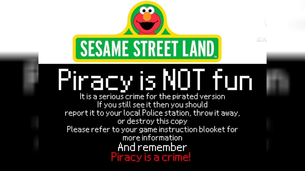 Sesame Street Sports Anti Piracy screen