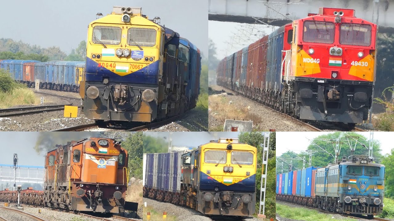 GOODS TRAINS in Indian Railways | ELECTRIC & DIESEL Freight Train Video | Malgadi Train Videos
