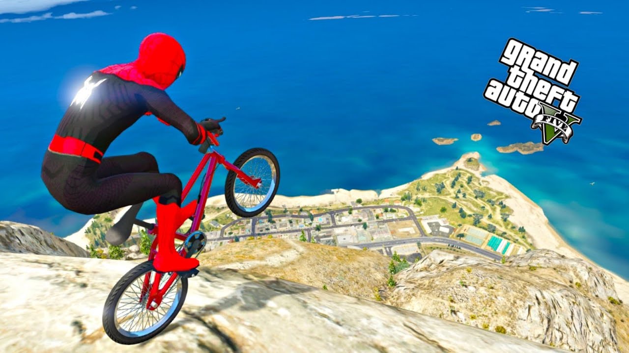 Spider-Man GTA 5 BMX DOWN HILL FAILS Cap 2