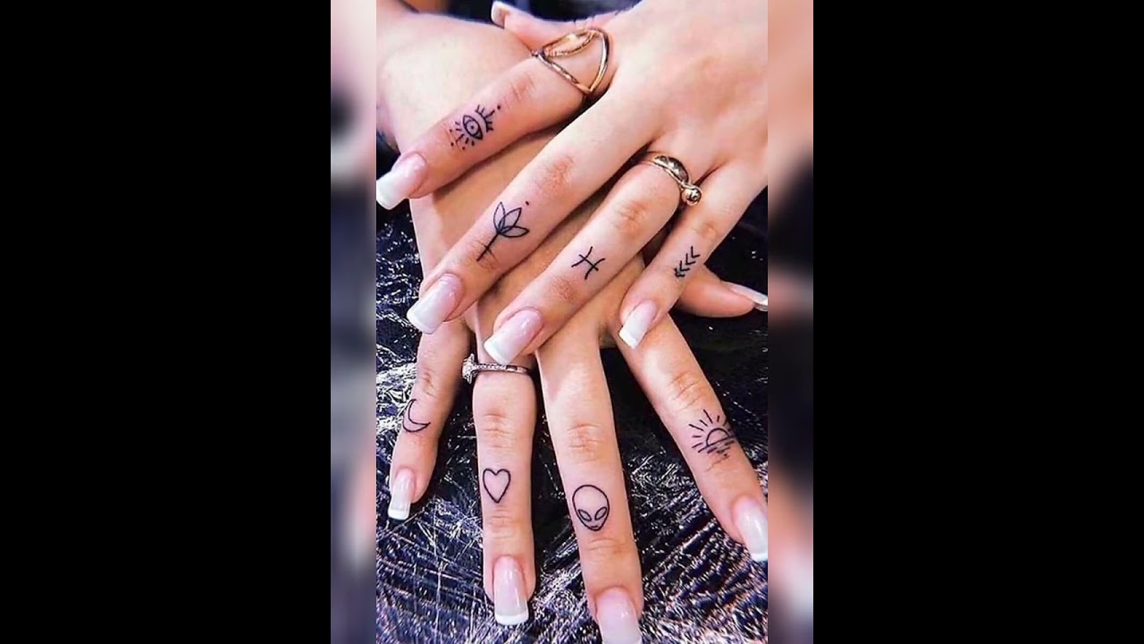 Cute and stylish finger tattoos &diams;️⚪&diams;️#beauty#shorts