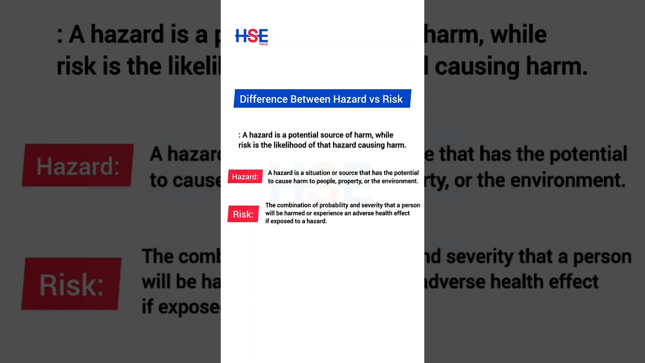 Difference Between Hazard VS Risk| Safety Officer Interview | NEBOSH, 