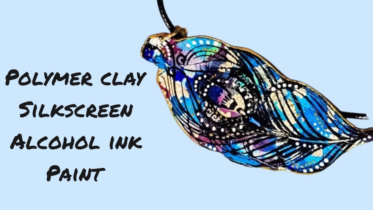 Creating a peacock feather, using polymer clay, alcohol inks & paint - tutorial, Day 4