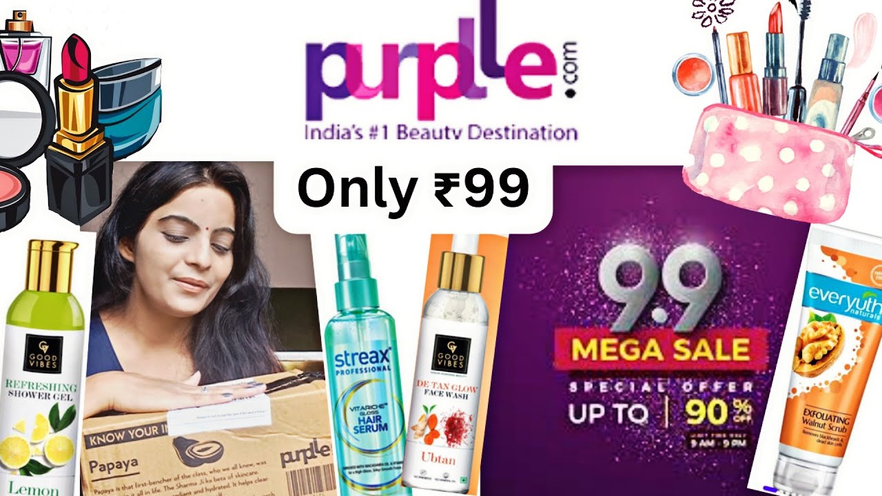 Huge Purple Sale Haul Only Rs.99 💜Purple Products Unboxing | 🎁Shopping Haul 😱#skincare  #purplesale