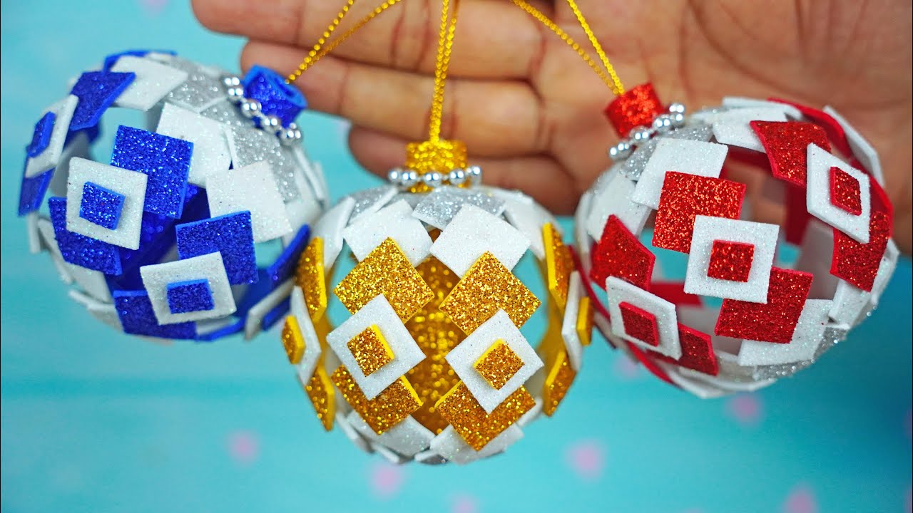 Beautiful Christmas Ornaments😍DIY Xmas Ball Making❄️Handmade Crafts For Christmas Tree Decorations🌲