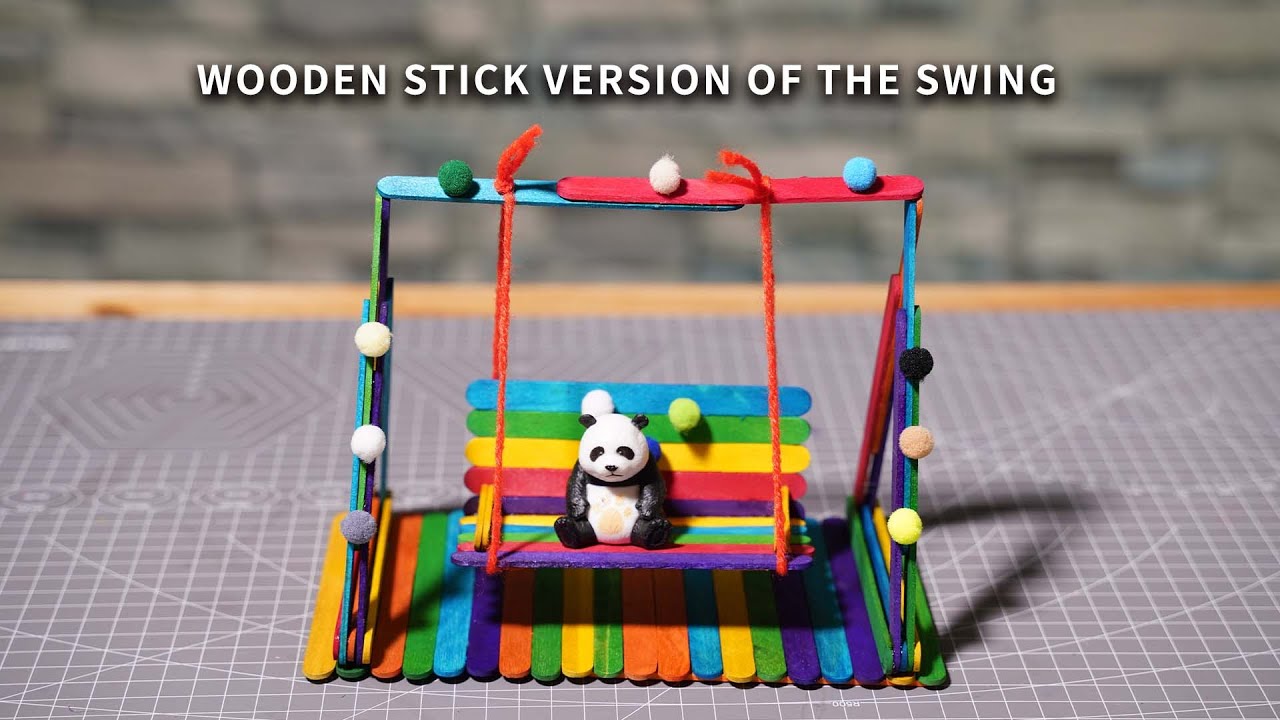 01 Use small wooden strips to create a small swing, come along and do it!DIY