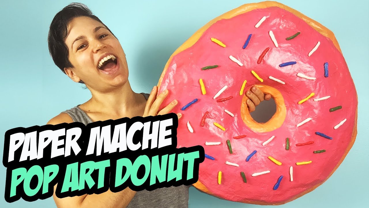Super Size Donut Pop Art 🍩 Paper Mache Step By Step Acrylic Painting Tutorial