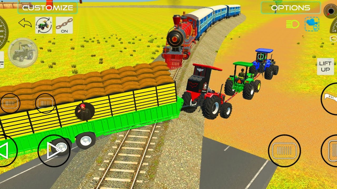 Tractor tralla loaded and train track #tractor #train #railway #trainstation 