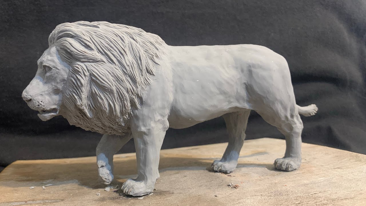 African Lion Sculpture | Super Sculpey Lion