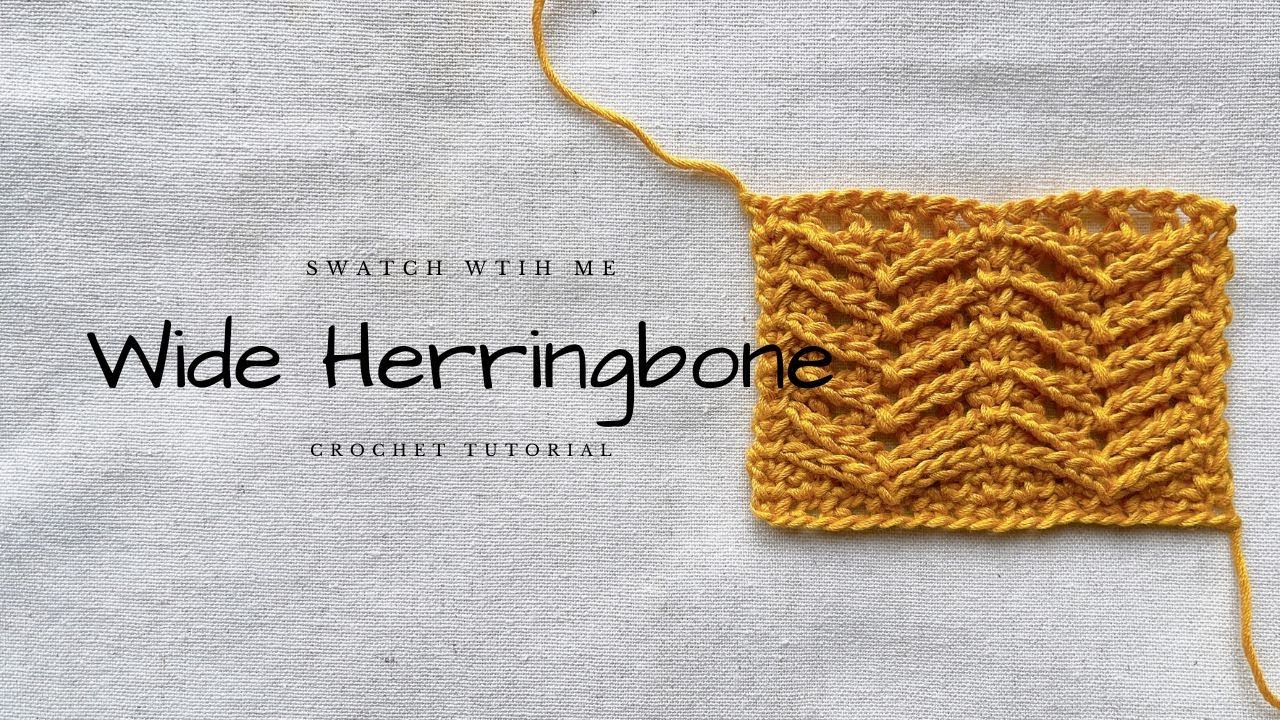 How to make crochet Wide Herringbone Stitch