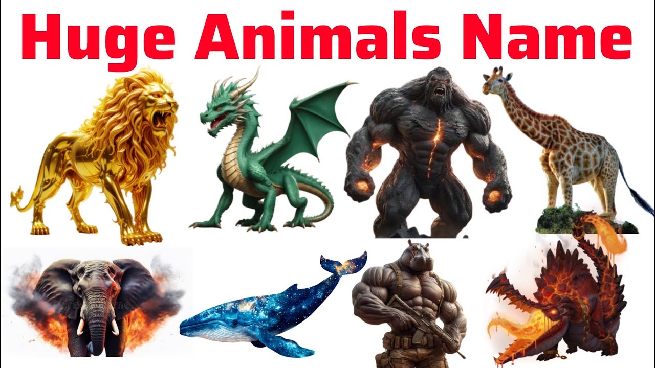 बच्चों के लिए 10 विशाल दैत्य जानवर 🐘🔥 | Unrealistic Giant Animals for Kids | Fun Learning Video