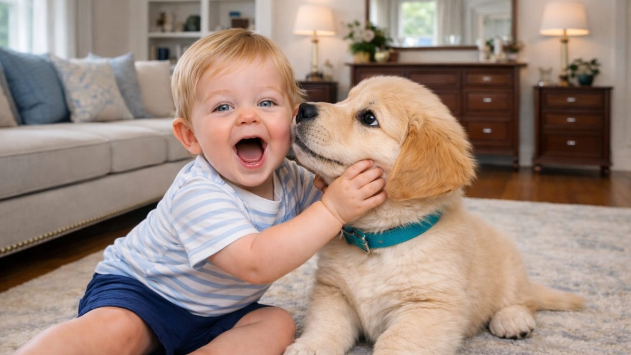 Emotional Baby Hugging Puppy After Long Day 🥰🐾 | Pure Love Caught on Camera 📸
