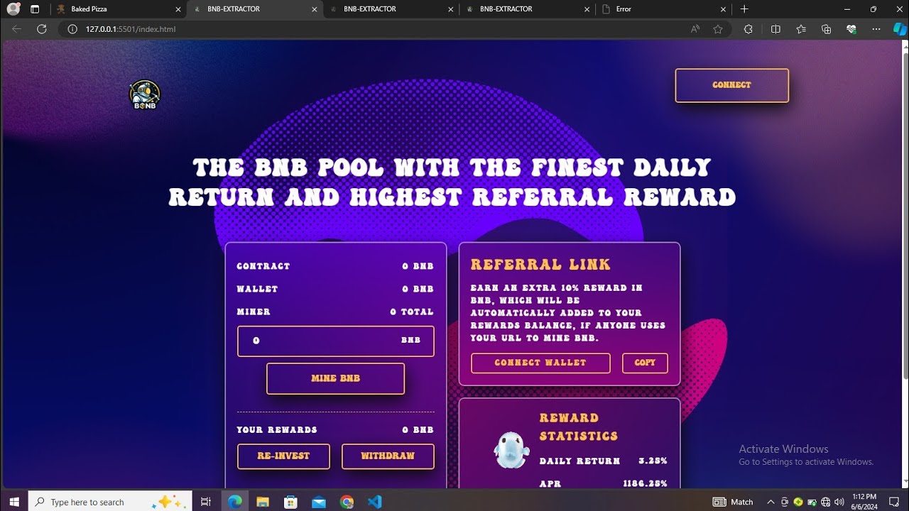 Create your own mining dapp with referral in no time #bnb #base 
