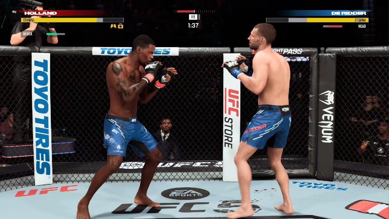 EA SPORTS UFC 5 De Riddler vs. Kevin Holland, Three Round War.