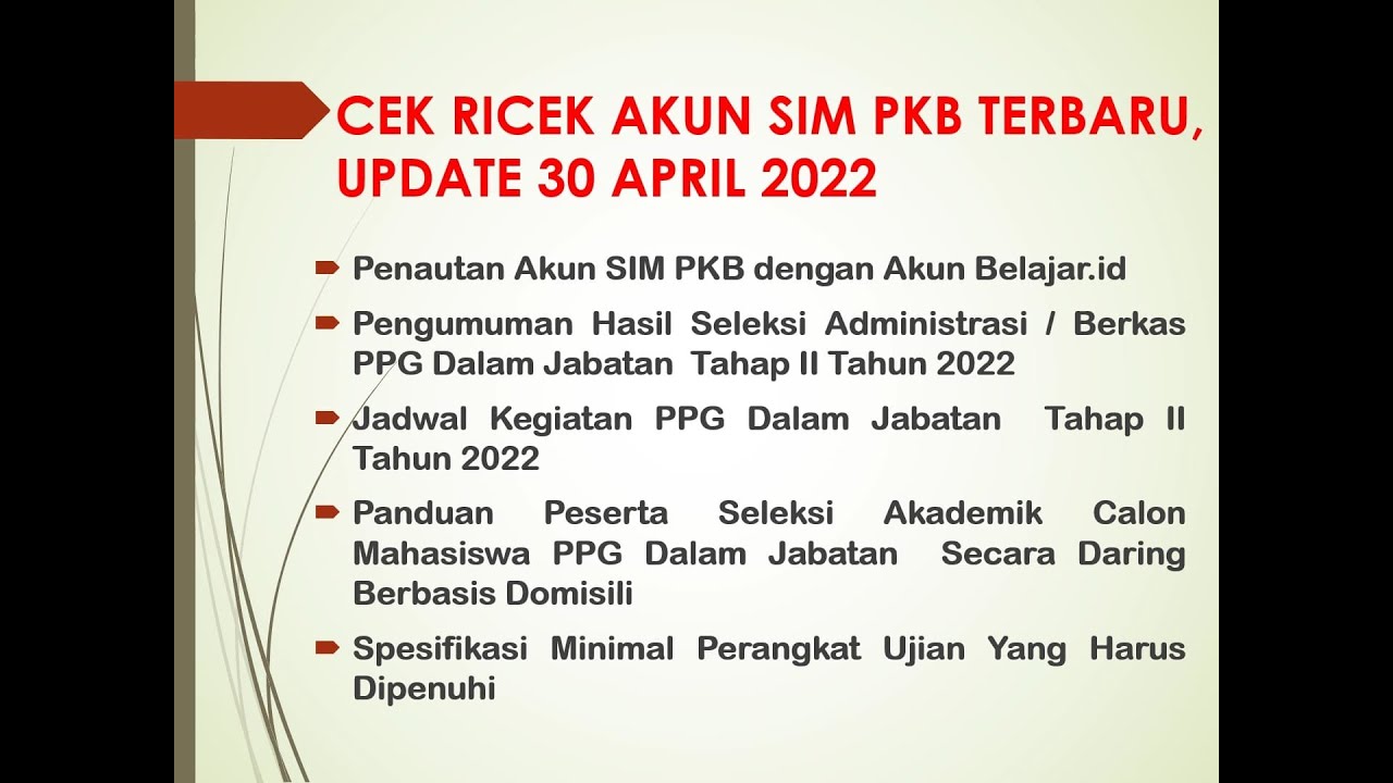 CEK RICEK AKUN SIM PKB TERBARU, UPDATE 30 APRIL 2022